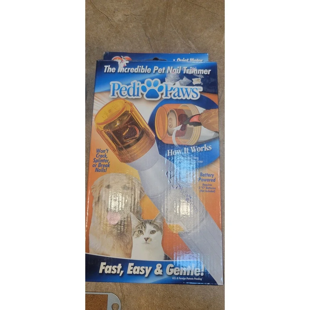 PediPaws Incredible Pet Nail Trimmer Battery Powered Rotary Grooming Tool Gray